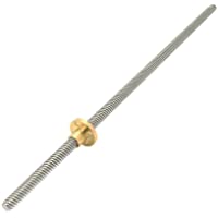 ReliaBot Tornillo de plomo T8 Tr8 x 8 de 400 mm y tuerca de latón (rosca Acme- paso de 2 mm- 4 arranques- cable de 8 mm…